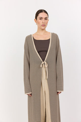 LR-LILY 2 Cardigan Mørk sand