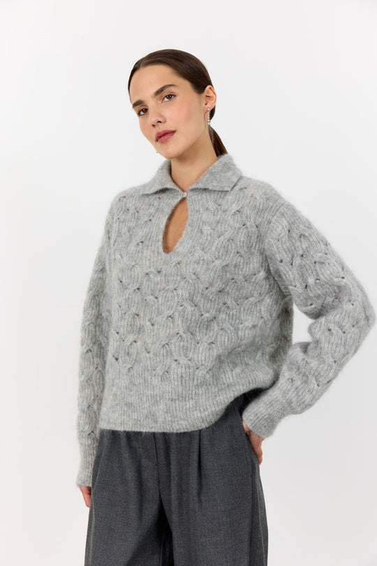 LR-NIVA 1 Pullover Lys grå