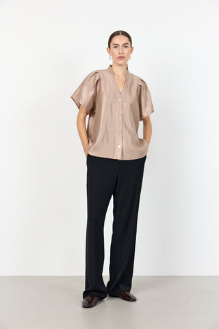 LR-OLGINE 1 Bluse Lys brun