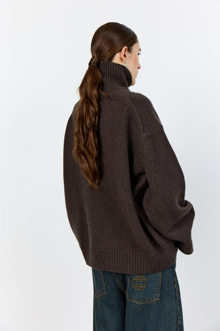 LR-PERLE 3 Pullover Mørk brun