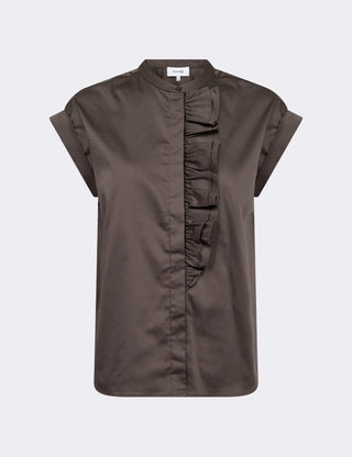 LR-ISLA SOLID 122 Bluse Mørk brun