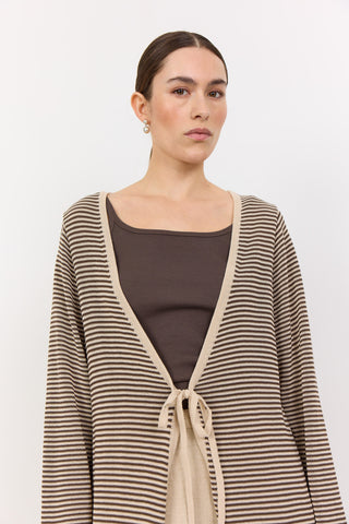 LR-LILY 2 Cardigan Mørk sand