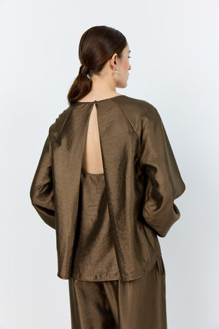 LR-NESSA 2 Bluse Lys brun