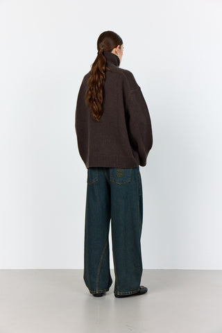 LR-PERLE 3 Pullover Mørk brun