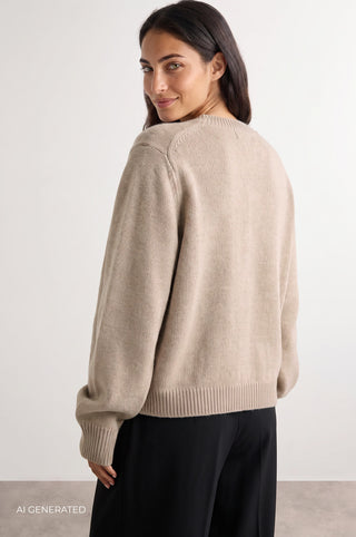 LR-PERLE 9 Cardigan Sand
