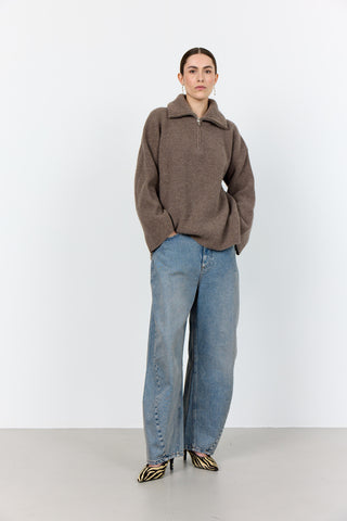 LR-PERLE 10 Pullover Lys brun