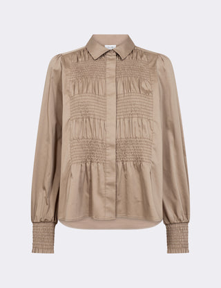 LR-ISLA SOLID 117 Bluse Mørk sand