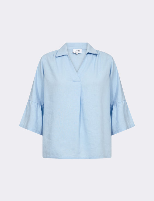 LR-NAJA 53 Bluse Lyseblå