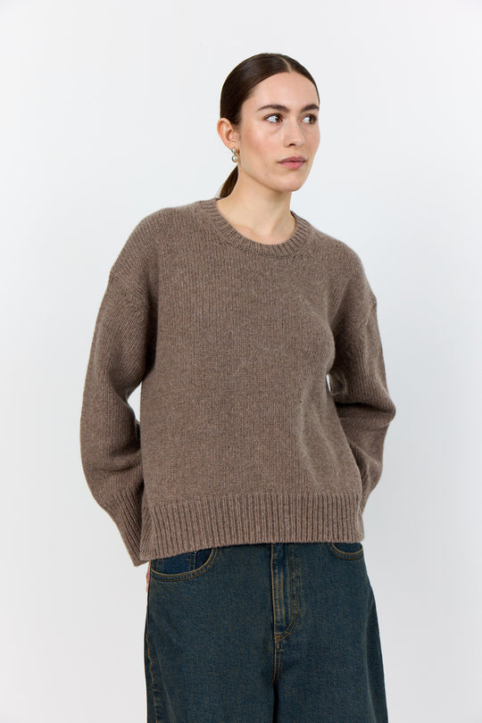 LR-PERLE 1 Pullover Lys brun