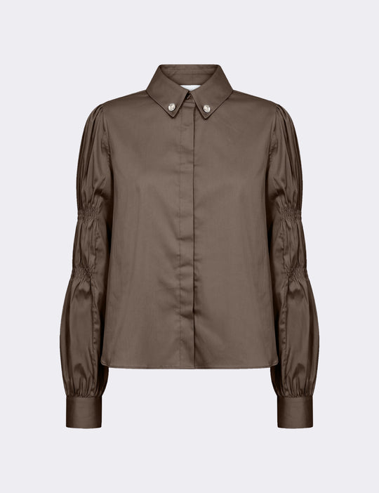 LR-ISLA SOLID 143 Skjorte Mørk brun