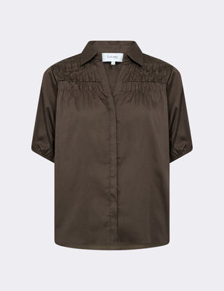 LR-ISLA SOLID 129 Skjorte Mørk brun