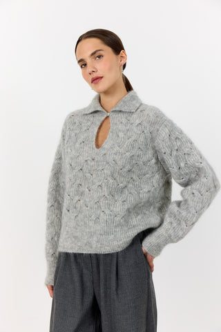LR-NIVA 1 Pullover Lys grå