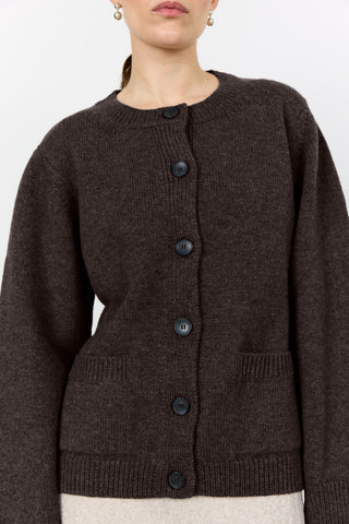 LR-PERLE 9 Cardigan Mørk brun