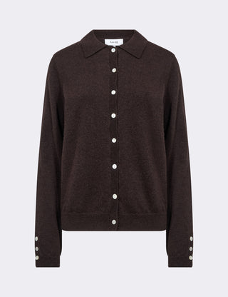 LR-ISMAILA 6 Cardigan Mørk brun