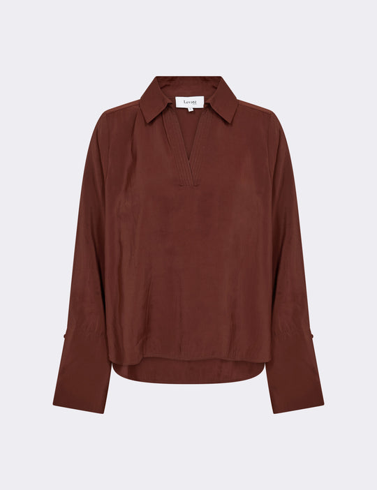 LR-OCTAVIA 1 Bluse Mørk brun