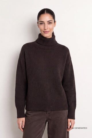 LR-PERLE 3 Pullover Mørk brun
