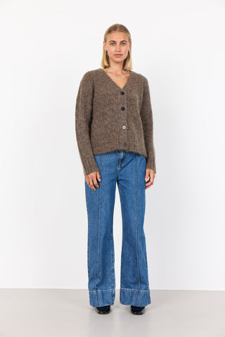 LR-INORA 1 Cardigan Mørk sand