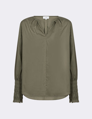 LR-ISLA SOLID 113 Bluse Mørkegrøn