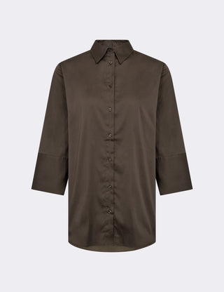 LR-ISLA SOLID 124 Skjorte Mørk brun