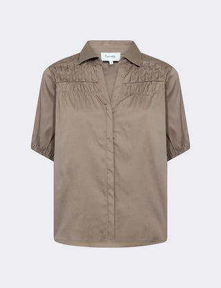 LR-ISLA SOLID 129 Skjorte Mørk sand