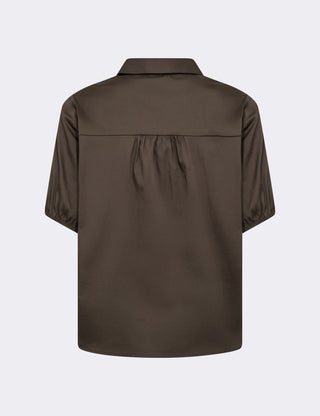 LR-ISLA SOLID 129 Skjorte Mørk brun