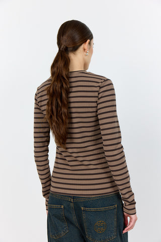 LR-NEDDIE 2 T-shirt Mørk brun
