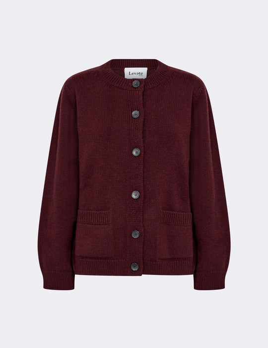 LR-PERLE 9 Cardigan Bordeaux