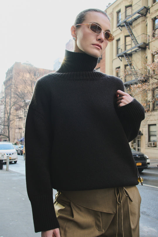 LR-PERLE 3 Pullover Mørk brun