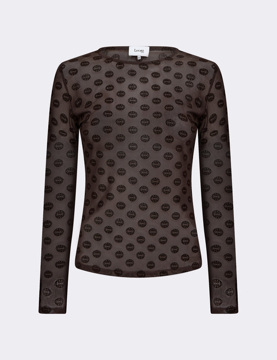 LR-TELA AOP 1 T-shirt Mørk brun