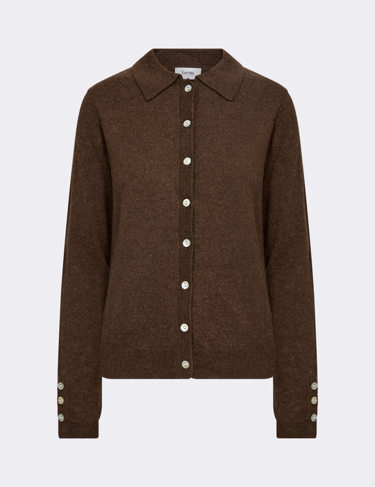 LR-ISMAILA 6 Cardigan Brun