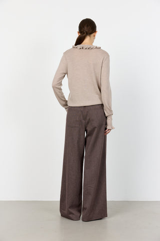 LR-ISMAILA 14 Cardigan Lys brun
