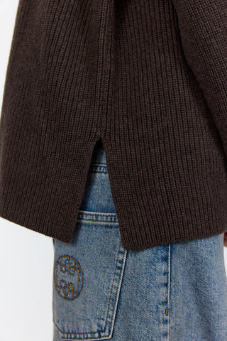 LR-PERLE 10 Pullover Mørk brun