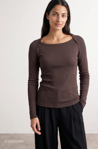 LR-IKA 34 T-shirt Mørk brun