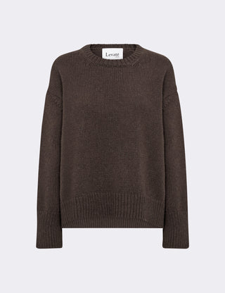 LR-PERLE 1 Pullover Mørk brun