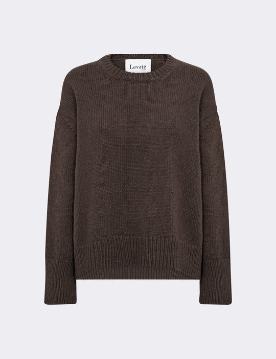 LR-PERLE 1 Pullover Mørk brun