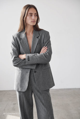 BL-AGNITA 1 Blazer Mørk grå