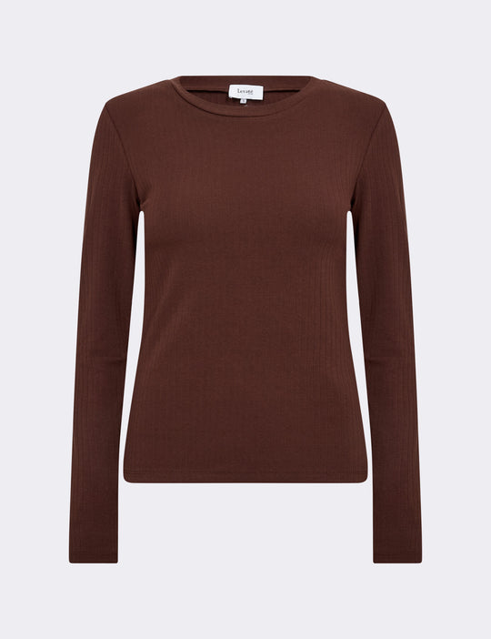 LR-NEDDIE 4 T-shirt Mørk brun