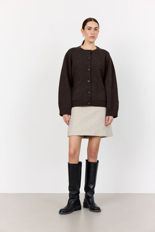 LR-PERLE 9 Cardigan Mørk brun
