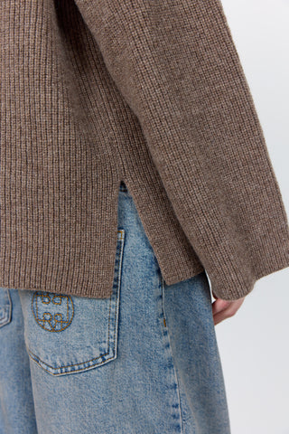 LR-PERLE 10 Pullover Lys brun