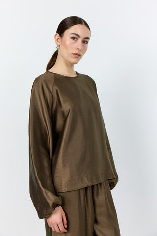 LR-NESSA 2 Bluse Lys brun