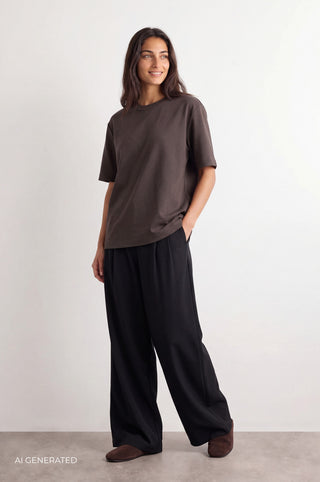 LR-KIS 1 T-shirt Mørk brun