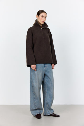 LR-PERLE 10 Pullover Mørk brun