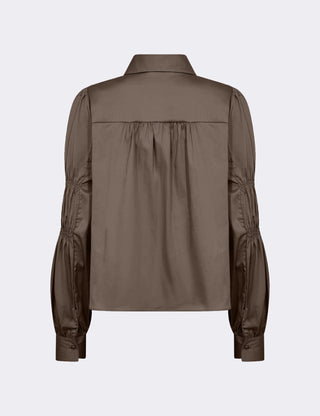 LR-ISLA SOLID 143 Skjorte Mørk brun