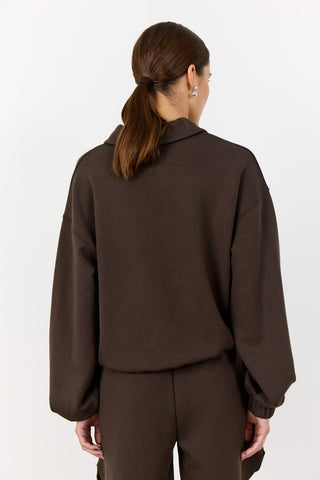 LR-EZRA 9 Sweatshirt Mørk brun