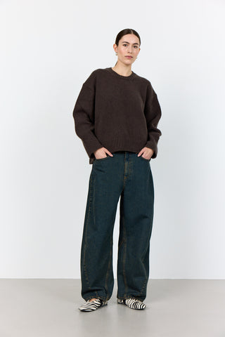 LR-PERLE 1 Pullover Mørk brun