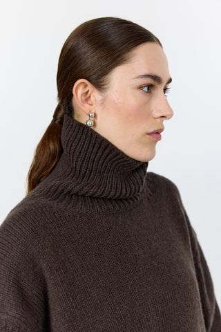 LR-PERLE 3 Pullover Mørk brun