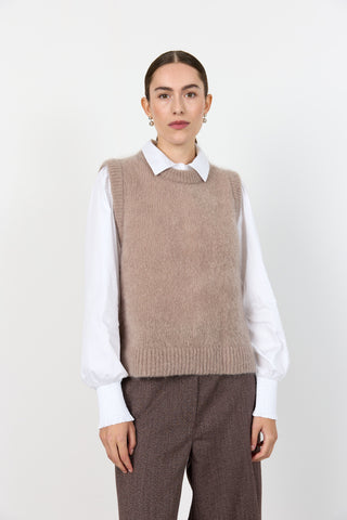 LR-NOREEN 5 Vest Lys brun