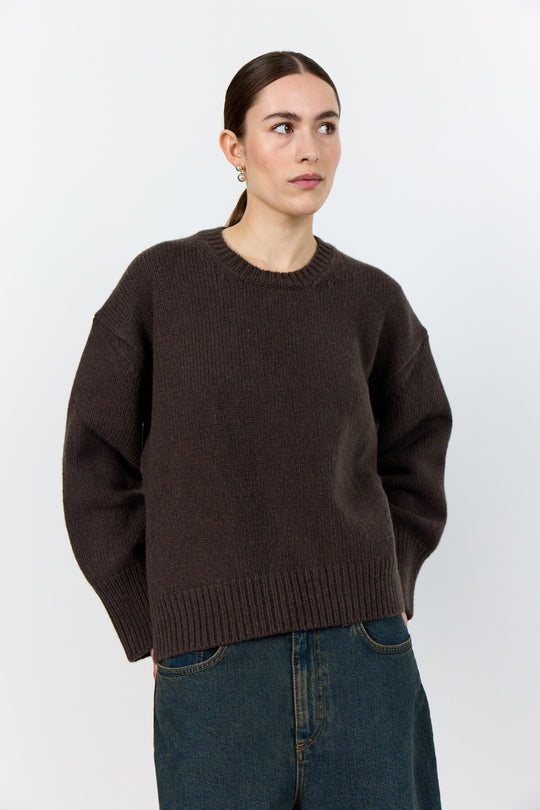 LR-PERLE 1 Pullover Mørk brun