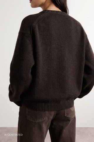 LR-PERLE 1 Pullover Mørk brun