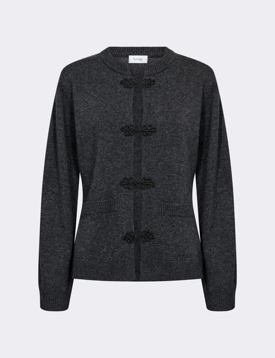 LR-OSSY 2 Cardigan Mørk grå